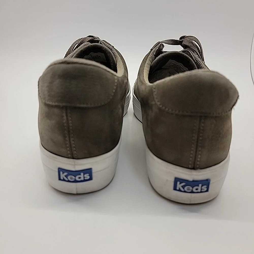 KEDS Rise Metro Women Sz 9 US EU 40 Taupe Nubuck Leather Platform Shoes Sneakers